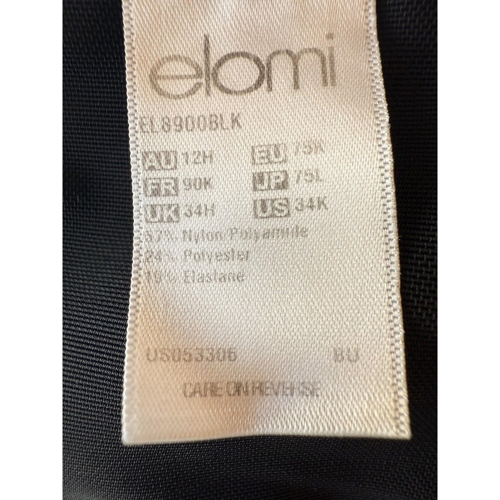 Elomi Matilda Bra Womens UK 34H Black Underwire Sheer Mesh Plunge Unlined J-Hook - Picture 8 of 14